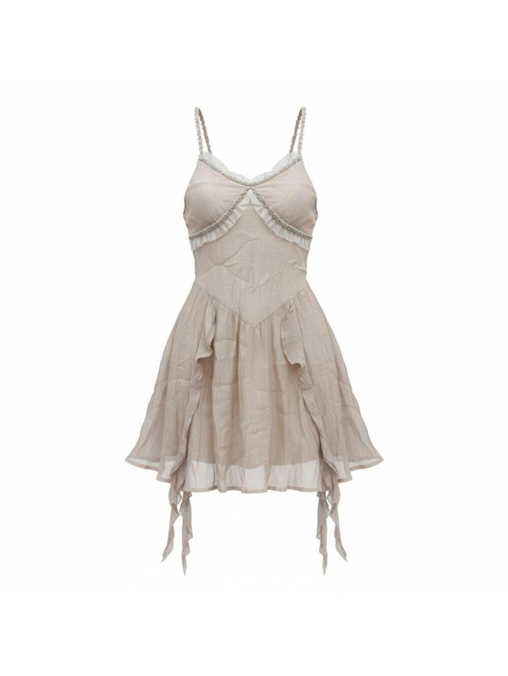 Unbranded tan ruffle dress